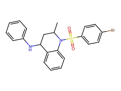 1-[(4-bromophenyl)sulfonyl]-2-methyl-N-phenyl-1,2,3,4-tetrahydroquinolin-4-amine structure