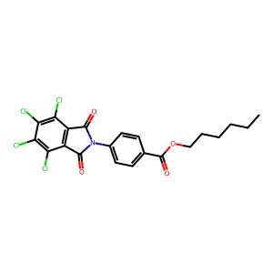 hexyl 4-(4,5,6,7-tetrachloro-1,3-dioxo-1,3-dihydro-2H-isoindol-2-yl)benzoate structure