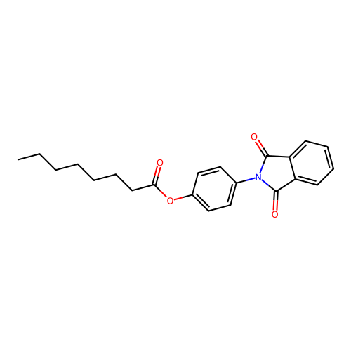 4-(1,3-dioxo-1,3-dihydro-2H-isoindol-2-yl)phenyl octanoate structure