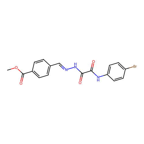 methyl 4-[(E)-(2-{[(4-bromophenyl)amino](oxo)acetyl}hydrazinylidene)methyl]benzoate structure
