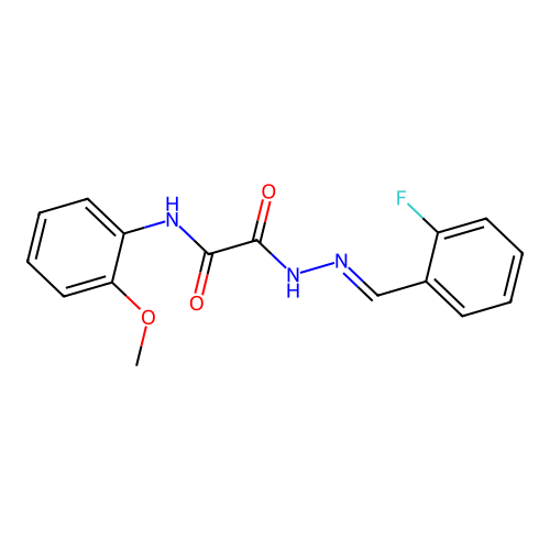 N'-[(E)-(2-fluorophenyl)methylideneamino]-N-(2-methoxyphenyl)oxamide structure