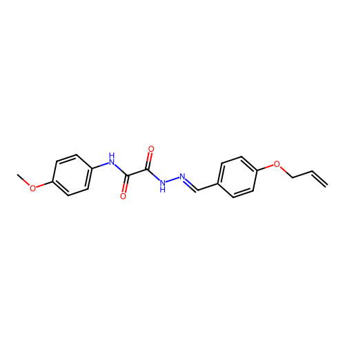 N-(4-methoxyphenyl)-N'-[(E)-(4-prop-2-enoxyphenyl)methylideneamino]oxamide structure