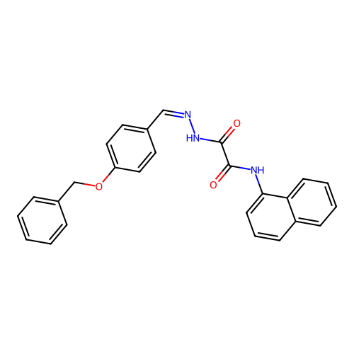 2-(2-(4-(Benzyloxy)benzylidene)hydrazino)-N-(1-naphthyl)-2-oxoacetamide structure