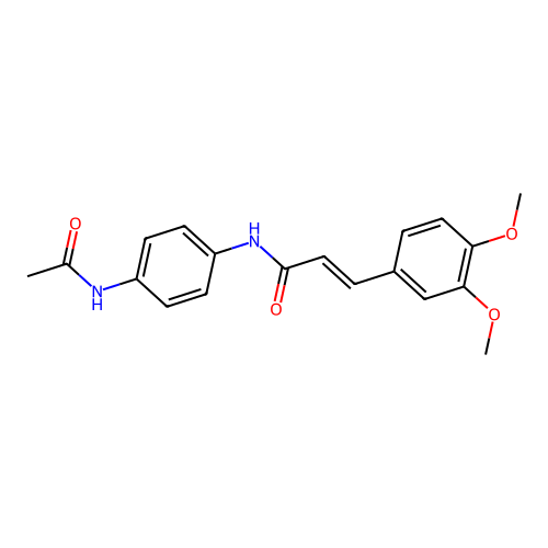 N-(4-acetamidophenyl)-3-(3,4-dimethoxyphenyl)prop-2-enamide structure