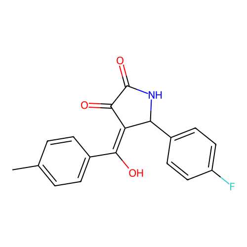 5-(4-fluorophenyl)-3-hydroxy-4-(4-methylbenzoyl)-1,5-dihydro-2H-pyrrol-2-one structure