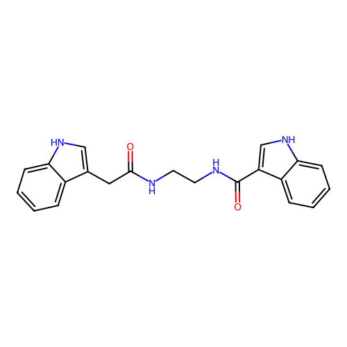 N-{2-[(1H-indol-3-ylacetyl)amino]ethyl}-1H-indole-3-carboxamide structure