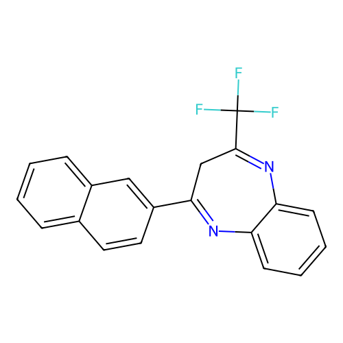 2-(2-naphthyl)-4-(trifluoromethyl)-3H-1,5-benzodiazepine structure