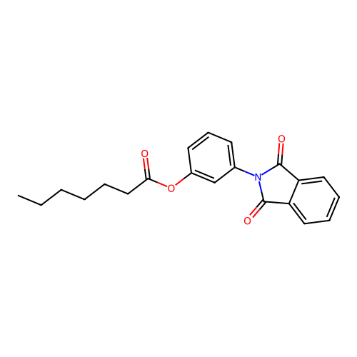 3-(1,3-dioxo-1,3-dihydro-2H-isoindol-2-yl)phenyl heptanoate structure