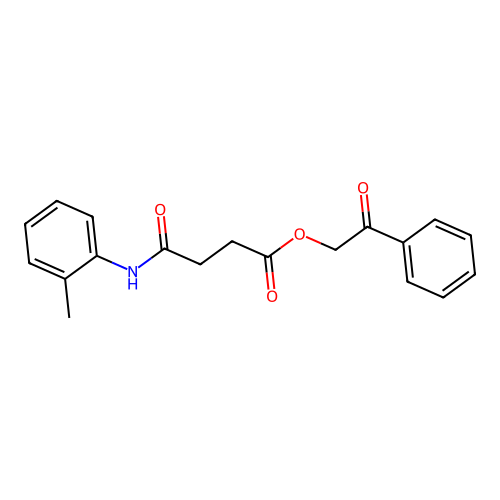 Phenacyl 4-(2-methylanilino)-4-oxobutanoate structure