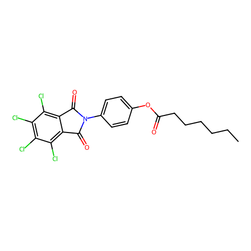 4-(4,5,6,7-tetrachloro-1,3-dioxo-1,3-dihydro-2H-isoindol-2-yl)phenyl heptanoate structure