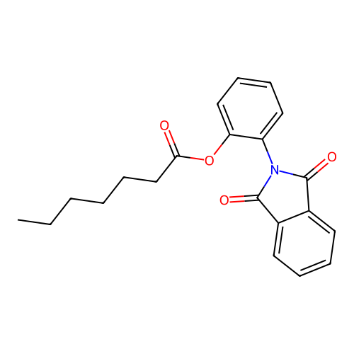 2-(1,3-dioxo-1,3-dihydro-2H-isoindol-2-yl)phenyl heptanoate structure