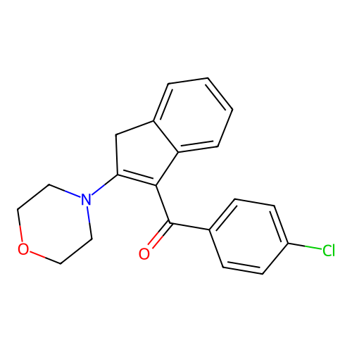 (4-chlorophenyl)[2-(4-morpholinyl)-1H-inden-3-yl]methanone structure