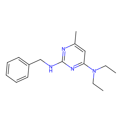 N~2~-benzyl-N~4~,N~4~-diethyl-6-methyl-2,4-pyrimidinediamine structure