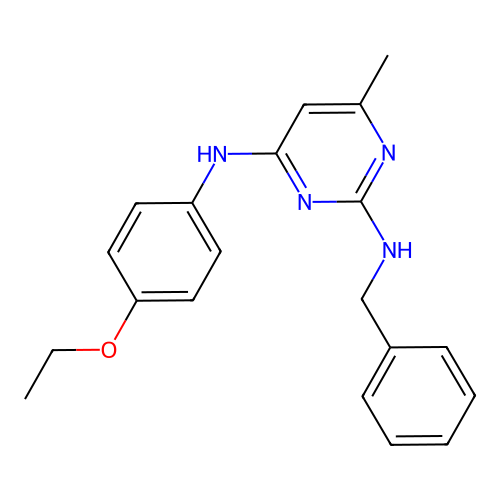 N~2~-benzyl-N~4~-(4-ethoxyphenyl)-6-methyl-2,4-pyrimidinediamine structure