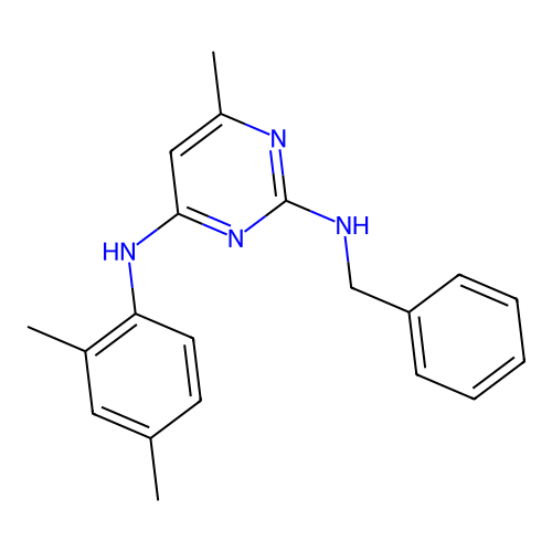 N~2~-benzyl-N~4~-(2,4-dimethylphenyl)-6-methyl-2,4-pyrimidinediamine structure