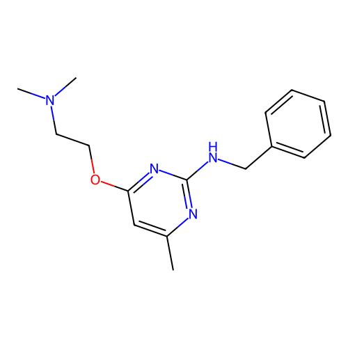 N-benzyl-4-(2-(dimethylamino)ethoxy)-6-methylpyrimidin-2-amine structure