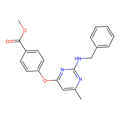 Methyl 4-((2-(benzylamino)-6-methylpyrimidin-4-yl)oxy)benzoate structure