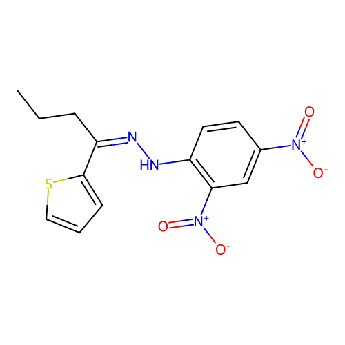2,4-dinitro-N-(1-thiophen-2-ylbutylideneamino)aniline structure