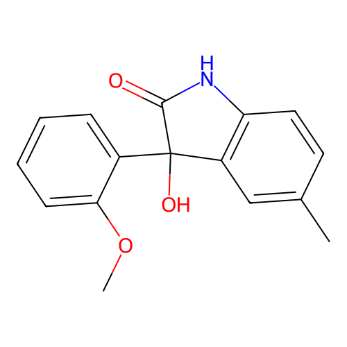 3-hydroxy-3-(2-methoxyphenyl)-5-methyl-1,3-dihydro-2H-indol-2-one structure