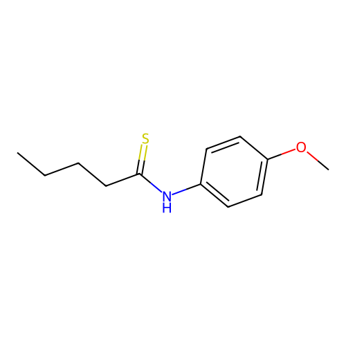 N-(4-methoxyphenyl)pentanethioamide structure