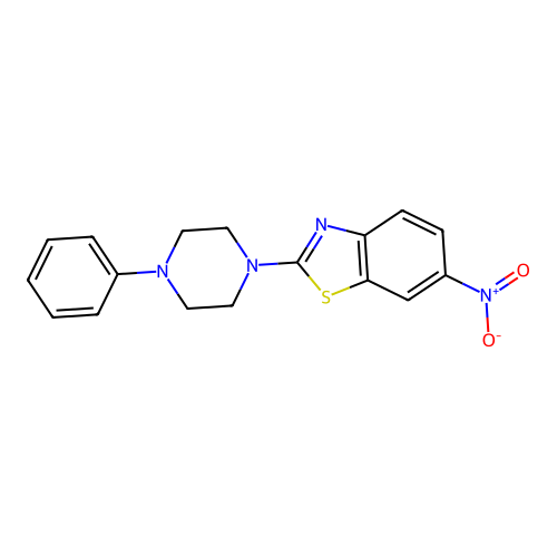 6-Nitro-2-(4-phenylpiperazin-1-yl)-1,3-benzothiazole structure