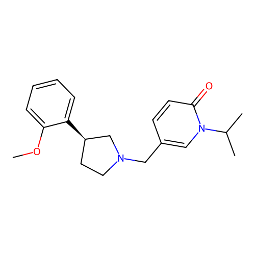 5-[[(3R)-3-(2-methoxyphenyl)pyrrolidin-1-yl]methyl]-1-propan-2-yl-pyridin-2-one structure