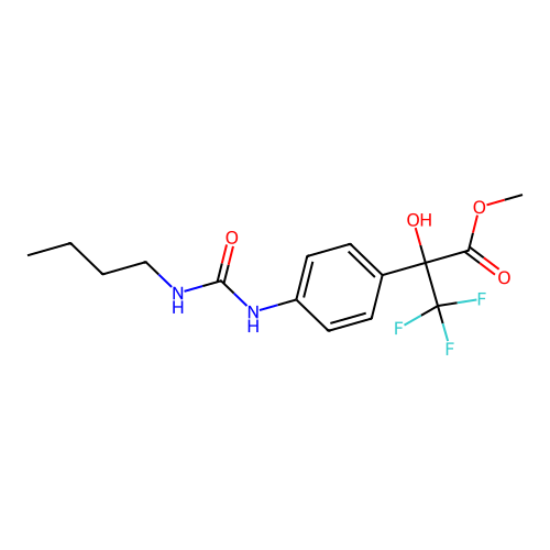 Methyl 2-{4-[(butylcarbamoyl)amino]phenyl}-3,3,3-trifluoro-2-hydroxypropanoate structure