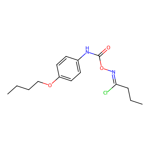 (1-chlorobutylideneamino) N-(4-butoxyphenyl)carbamate structure