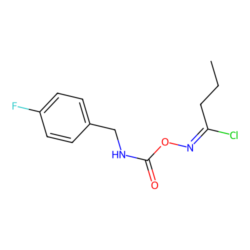(E)-N-(((4-fluorobenzyl)carbamoyl)oxy)butyrimidoyl chloride structure
