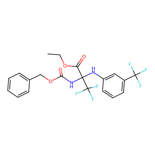 ethyl N-[(benzyloxy)carbonyl]-3,3,3-trifluoro-2-{[3-(trifluoromethyl)phenyl]amino}alaninate structure