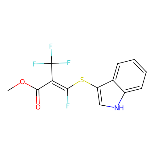 methyl (2Z)-3-fluoro-3-(1H-indol-3-ylsulfanyl)-2-(trifluoromethyl)prop-2-enoate structure