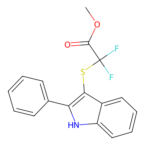 Methyl difluoro[(2-phenyl-1H-indol-3-yl)sulfanyl]acetate structure