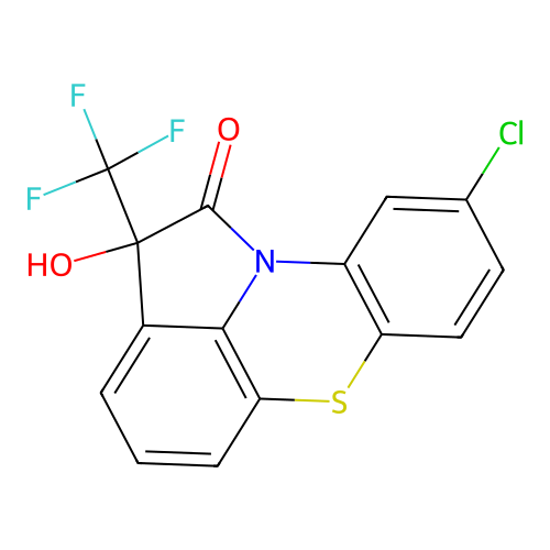 9-chloro-2-hydroxy-2-(trifluoromethyl)pyrrolo[3,2,1-kl]phenothiazin-1(2H)-one structure