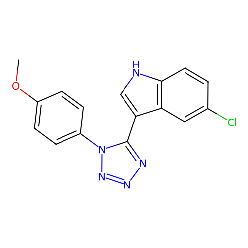 5-chloro-3-[1-(4-methoxyphenyl)-1H-tetraazol-5-yl]-1H-indole structure