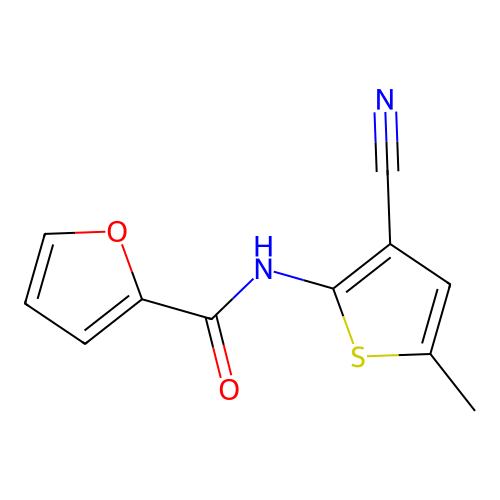 N-(3-cyano-5-methyl-2-thienyl)-2-furamide structure