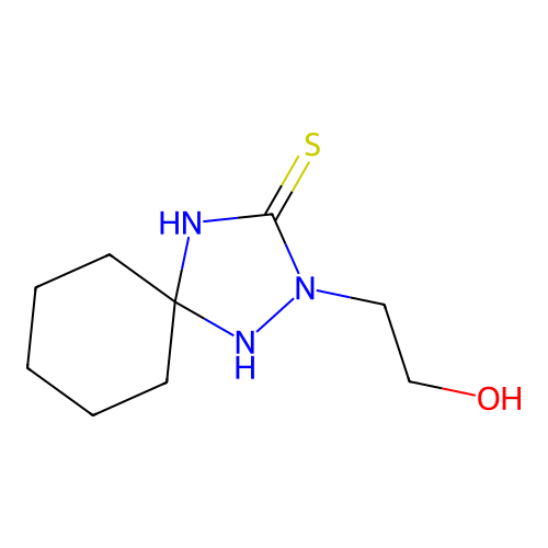 2-(2-Hydroxyethyl)-1,2,4-triazaspiro[4.5]decane-3-thione structure