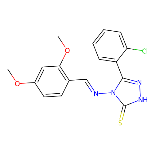5-(2-Chlorophenyl)-4-((2,4-dimethoxybenzylidene)amino)-4H-1,2,4-triazole-3-thiol structure