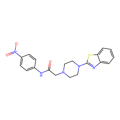 2-[4-(1,3-benzothiazol-2-yl)piperazin-1-yl]-N-(4-nitrophenyl)acetamide structure
