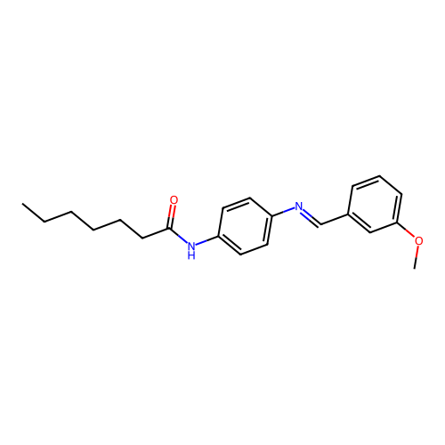 N-{4-[(3-methoxybenzylidene)amino]phenyl}heptanamide structure