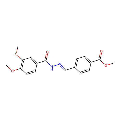 Methyl 4-[[(3,4-dimethoxybenzoyl)hydrazinylidene]methyl]benzoate structure