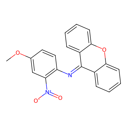 N-(4-methoxy-2-nitrophenyl)xanthen-9-imine structure