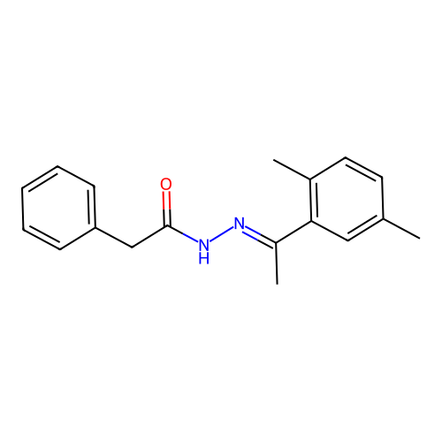 N-[1-(2,5-dimethylphenyl)ethylideneamino]-2-phenylacetamide structure