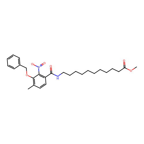 Methyl 11-({3-(benzyloxy)-2-nitro-4-methylbenzoyl}amino)undecanoate structure