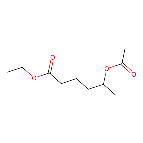 Hexanoic acid, 5-(acetyloxy)-, ethyl ester structure