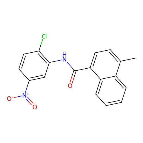 N-{2-chloro-5-nitrophenyl}-4-methyl-1-naphthamide structure