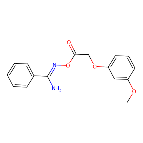 N'-{[2-(3-methoxyphenoxy)acetyl]oxy}benzenecarboximidamide structure