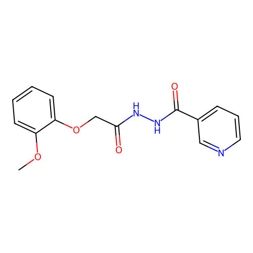 2-(2-methoxyphenoxy)-N'-(3-pyridinylcarbonyl)acetohydrazide structure