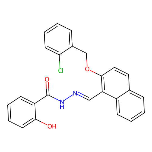 N'-({2-[(2-chlorobenzyl)oxy]-1-naphthyl}methylene)-2-hydroxybenzohydrazide structure