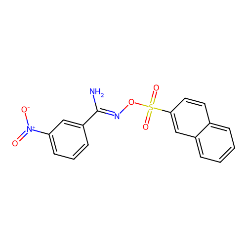 3-nitro-N'-[(2-naphthylsulfonyl)oxy]benzenecarboximidamide structure