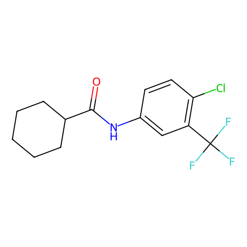 N-[4-chloro-3-(trifluoromethyl)phenyl]cyclohexanecarboxamide structure